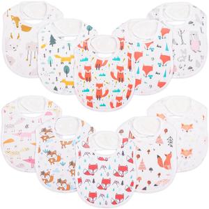 Baby Bibs for Girls & Boys Teething Feeding and Drooling,Super Soft Ultra Absorbent,10-Pack