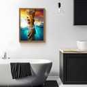 Framed Inspirational Hand of God Wall Art Christian Rescue Faith 16x24 In