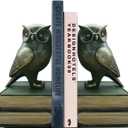 Dosker Book Ends for Shelves, Owl Decorative Bookends, Cute Animal Book Holders for Kids Rooms, Offices and Bedrooms(Retro Bronze)