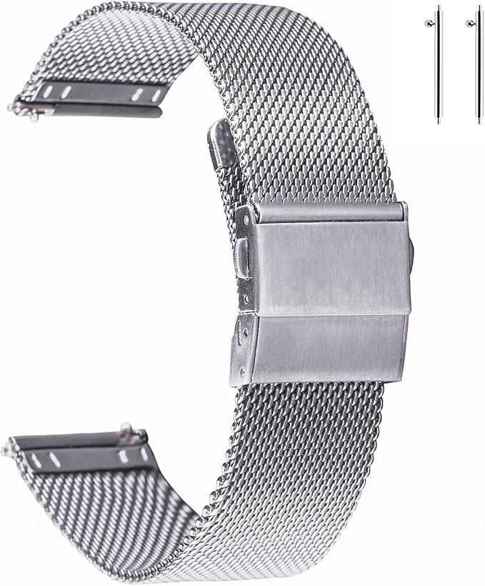 EACHE Stainless Steel Mesh Watch Band for Men Women, Quick Release Mesh Watch Straps 21mn EACHE Stainless Steel Mesh Watch Band for Men Women, Quick Release Mesh Watch Straps 21mn