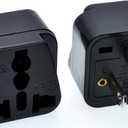 2 x Toptekits Black NEMA 6-20P Universal Plug Adapter110-250V 15A,Universal World to North American US NEMA 6-20P Electrical Plug Adapter Converter