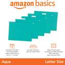 Amazon Basics Hanging File Folders with Adjustable Tabs for Document Organization, Letter Size, Aqua, 25-Pack