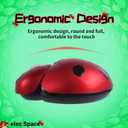 Elec Space Wireless Mouse for Laptop & Kids, Cute Ladybug Shape Ergonomic Mouse with Case, Cordless for Laptop, PC, Mac & Notebook (Red)