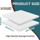 Frienda 2 Pack 1" x 18" x 18" Upholstery High Density Foam Cushion Replacement Square Cut to Size Foam Couch for Chair Couches Padding Shipping Packing DIY Cosplay Projects