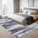 plumlik Area Rug Living Room Rugs 9x12, Large Washable Grey Abstract Carpet