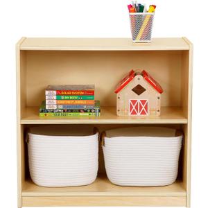 Montessori Toy Shelf, Kids Bookshelf and Toy Storage, Small Bookshelf for Kids, 2-Tier Wooden Storage Shelves for Classroom, Kindergarten, Kids Room, Playroom, Daycare Center and More.