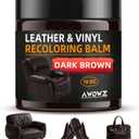 Leather Recoloring Balm - Scratch Repair & Color Restore Kit for Faded Leather, Leather Couch & Car Seats - 10OZ Leather Restorer Balm for Furniture, Auto Interior, Vinyl, Accessories (Dark Brown)