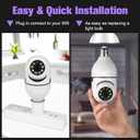 Security Camera Indoor Wireless WiFi Outdoor Home E27 360 Degree Panoramic Home Security Cameras IP Camera Motion Detection and Alarm Two-Way Audio 2pack-64GB