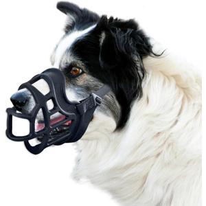 Dog Muzzle, OKKIC Basket Muzzle Anti Biting Chewing, Sturdy Lightweight Muzzle Allows Panting Drinking,Muzzle for Small Medium Large Dogs, Suitable for Grooming Trimming Training (Black, Size5)