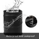 2 x Homelove Collapsible Pop Up PU Leather Trash Can, Portable Leak-Proof Waterproof Car Trash Bin, Multifunctional Organizer Trashcan Storage Bag with Hanging Elastic Strap Loop, Black