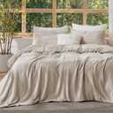 Bedsure Muslin Duvet Cover Oversized King - Cotton Blend Rayon Derived from Bamboo, Cooling Duvet Covet, PureWoven Ultra-Soft & Breathable Bedding Set for All Seasons (Linen, 120"x98")
