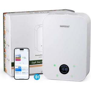 Waterless Oil Diffuser - Pure Essential Oil Diffuser with App Control - 150ml/1700 Sq.Ft. Coverage for Effective Aromatherapy in Home/Office/Hotel (White)