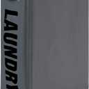 DOKEHOM 25-Inches Slim Laundry Basket on Wheels, Collapsible Rolling Laundry Hamper, Foldable Narrow Corner Clothes Storage Bins (Dark Grey)