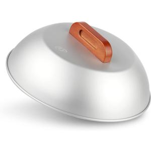 Aluminum Wok Cover for 13"-14" Hand Hammered Wok, 12.5 inch Flat Wok Lid