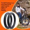 2-PCS 20x4 Self-Sealing Fat Bike Tubes 20 x 4.0/4.5 AV32mm Super Automatic Repair,Puncture Resistant Compatible with 20 x 4 20x4 1/4 20x4.50 E-Bike Bicycle Tire Tubes Schrader Valve