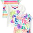 The Children's Place Baby Girls' and Toddler Short Sleeve Everyday T-Shirts (White), Size 15