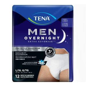 Tena Men's Overnight Underwear Size L/XL Extra Coverage, 48(4×12) Pieces