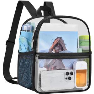 USPECLARE Clear Backpack Stadium Approved 12X11x6, Waterproof Clear Bag Stadium Backpack for Concert Work Sport Event