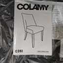 COLAMY Upholstered Dining Chairs Set of 2, Mid Century Modern Kitchen Chairs with Back, Farmhouse Fabric Side Dining Room Chairs with Wood Legs for Dining Room Restaurant, Beige