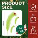 16 Pcs Christmas Tree Topper Set 17'' Lime Green Curly Tree Picks with Red Green Ball Xmas Artificial Christmas Tree Picks for Winter Holiday Home Wreath Craft Decoration Supplies