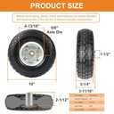 4.10/3.50-4 Tire and Dolly Wheel Flat Free - Solid Rubber Hand Truck Wheels 5/8" Axle - Gorilla Cart Tires Replacement for Garden, Wagon, Yard and Wheelbarrow (10 Inch 4 Pack)