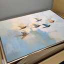 Kate and Laurel Framed Canvas Wall Art Print Abstract Birds in Flight II by The Creative Bunch Studio, 42 x 32 Sylvie Dark Gold Frame, Modern Contemporary, Animal Art for Wall Decor