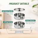 Stackable Stainless Steel Pot Inserts, 6QT 2-Tier Steamer Set with Handles for Instant Pot & Pressure Cookers, Multi-Use Cookware for Pot-in-Pot Cooking, Steaming, Serving
