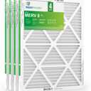 20x25x1 Air Filter 4 Pack, MERV 8 Pleated Dust Defense Air Filters Replacement Air Conditioner HVAC AC Furnace Filter, Durable and Lightweight