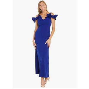 R&M Richards Women's Off The Shoulder Cocktail Dress, Royal Blue, Size 10