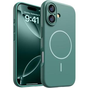 Magnetic for iPhone 17 Case, [Matte Solid Color] [Full Camera Protection] Protective Case for iPhone 17 - Deep Green