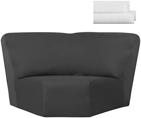 Weysat Corner Sofa Cover Stretch Corner Couch Cover Furniture Protector for Living Room Sectional Recliner Sofa Slipcover Reclining L Shape Couch Additional Seat(Dark Gray,Milk Silk)