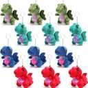 Set of 12 Plush Dragon Stuffed Animals Bulk Cute Dinosaur Plush Keychain for Back to School Gift Present Kid Birthday Halloween Christmas Gift