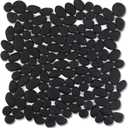 Adolif Pebble Tile for Shower Floor, Black Pebble Mosaic Backsplash for Kitchen Bathroom Wall and Floor Tile and Outdoor Areas, 5 Sheets (12x12 Inch)