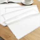 Vitalizart White Table Runner 14 x 120 Inches Long Slub Texture Cotton Linen Table Runner for Rustic Home Decorations Dining Room Wedding Decor Reception Bridal Shower Thanksgiving Christmas