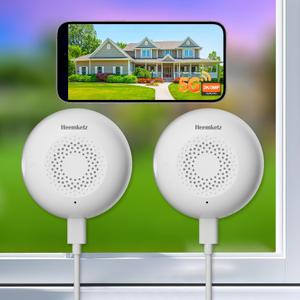  2K Window Security Camera for Home, AI Human Detection, Real-Time Alerts, Smart AI Color Night Vision, 2-Way Audio, 2.4/5GHz WiFi, Alexa Compatible, Indoor/Outdoor Monitoring, 2 Pack