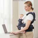 bonoch Baby Carrier Newborn to Toddler - EaseFit Adjust Knob for Baby Hip Healthy Develop, Ergonomic Cotton Infant Carrier Sling, Dual Lock Belt, Storage Bottle Pocket, 3 Bibs, 10-44lbs, Shower Gifts, Deep Gray