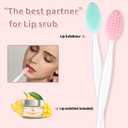 3 Pcs Facial Cleansing Brush,Lip Scrub Brush,Silicone Face Mask Brush for Face Scrubber & Lip Scrubber,For Massaging,Exfoliating,Remove Blackheads,Makeup Skincare Removal,DIY Mask