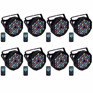 Stage Lights Dj Lights for Parties Led Stage Light Sound Activated Portable Party Light Par Light 36 Led RGB Remote Control Uplights for Disco Indoor Events Bar Birthday Wedding Outdoor Pack Of 8