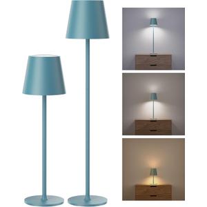 JACKYLED Cordless Table Lamps Rechargeable, 3 Adjustable Height, 5000mAh Battery Operated, 3 Colors Smooth Dimming, Portable LED Waterproof Table Lamp for Kitchen, Bedroom, Outdoor (2 Pack-Lake Blue)