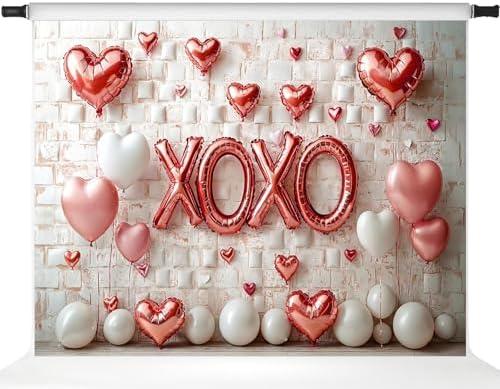 Kate Valentine's Day Backdrops Love Balloons Valentines Home Party Decorations Photo Props, 7x5ft