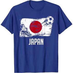 Japan Flag Top Japanese Soccer Flag Japanese T-Shirt, Medium, Royal Blue
