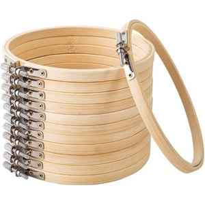 Matchne Embroidery Hoop 12PCS 10 inch Cross Stitch Supplies & Needlework Supplies Easily Loosen/Tighten Bamboo Wooden Hoops for Crafts…