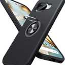 JAME for Google Pixel 9a Case, Dual Layer Military Grade Protection, Shockproof Cover with Metal Ring Holder Stand Kickstand, Slim Fit Protective Phone Case for Google Pixel 9A, Black