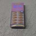 BTArtbox Press on Nails Almond Medium Soft Gel Chrome Nails, Light Weight & Fit Perfectly, Natural Fake Nail with Nail Glue, Nude Glue On Nails in 15 Sizes - 30 Nail Kit, Champagne Glazed