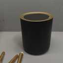 Yatmung Touchless Bathroom Can with Lid - Motion Sensor Garbage Can - Waste Basket for Bedroom, Living Room, Toilet, Office, Plastic - Automatic Bin - Black with Gold Edge