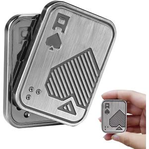 Fidget Toys Adults, EDC Metal Fidget Slider, Magnetic Poker Push Card, Adult Fidget Toy for Anxiety ADHD, Cool Office Gadgets Gift for Dad Teens, Fidgets Toy for Men