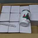 Eforcase 12PCS Christmas Wine Tumbler 12 oz Funny Stainless Steel Wine Glass Coffee Tumbler Bulk Travel Cup Mug with Straw and Brush Coffee Mug for Xmas Party Favor Holiday