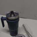 BJPKPK 20 oz Tumbler With Handle Insulated Tumbler With Lid And Straw Stainless Steel Travel Mug Coffee Cups,Navy Blue