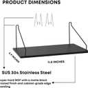 Fabric Wall Cubicle Shelf with Hooks for Work Decor, 11.8' Wooden Cubicle Organizer Storage Shelf with Hangers Cubicle Accessories for Women Men Desk, 2 Pack Black
