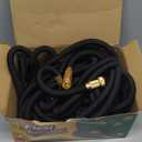 Flexi Hose Lightweight Expandable Garden Hose, 150FT -Retractable Garden Hose, Water Hose - No-Kink Flexibility, 3/4 Inch Solid Brass Fittings and Double Latex Core (Black)